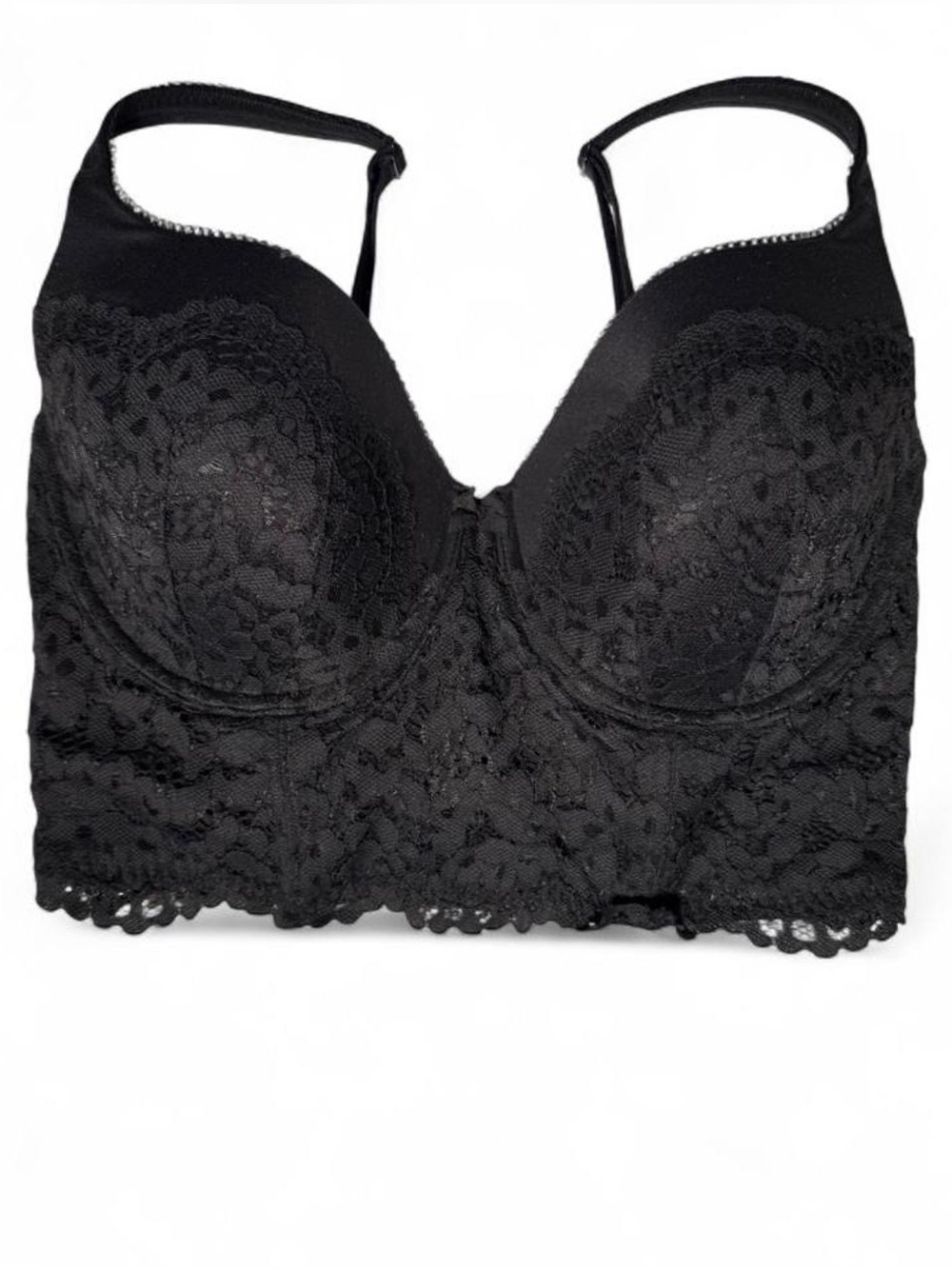 36DD Victoria’s Secret Lined Demi Longline Bra Corset Tank Black